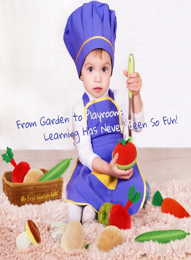 June Garden مجموعة ألعاب طعام تفاعلية من جون جاردن - 7 قطع - تتضمن سلة حمل، خيار، جزر، طماطم، بطاطس، فطر، فجل، وثوم - مناسبة للأطفال من عمر سنتين فما فوق - Image 4